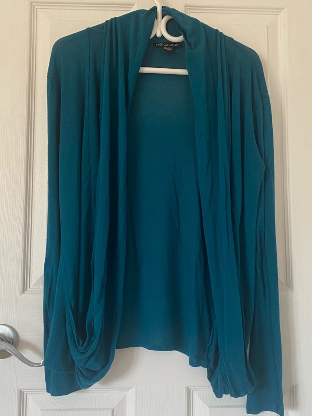 American Dream Teal Open-Front Cardigan